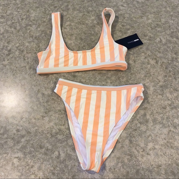Fashion Nova Striped High-Waisted Bikini Set - Picture 1 of 2